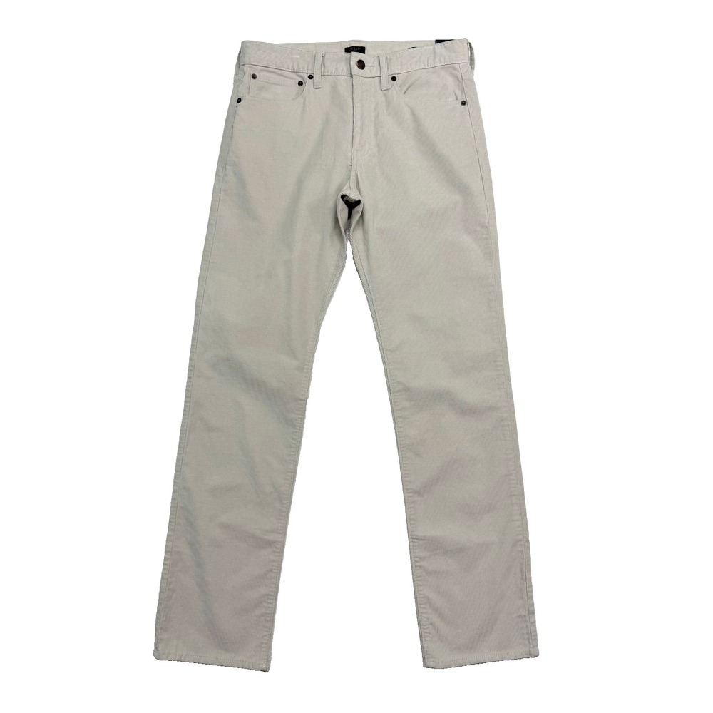 NEW J Crew 30x32‎ Stone Beige Corduroy Pants 5 Pocket Cord Straight Flex Stretch